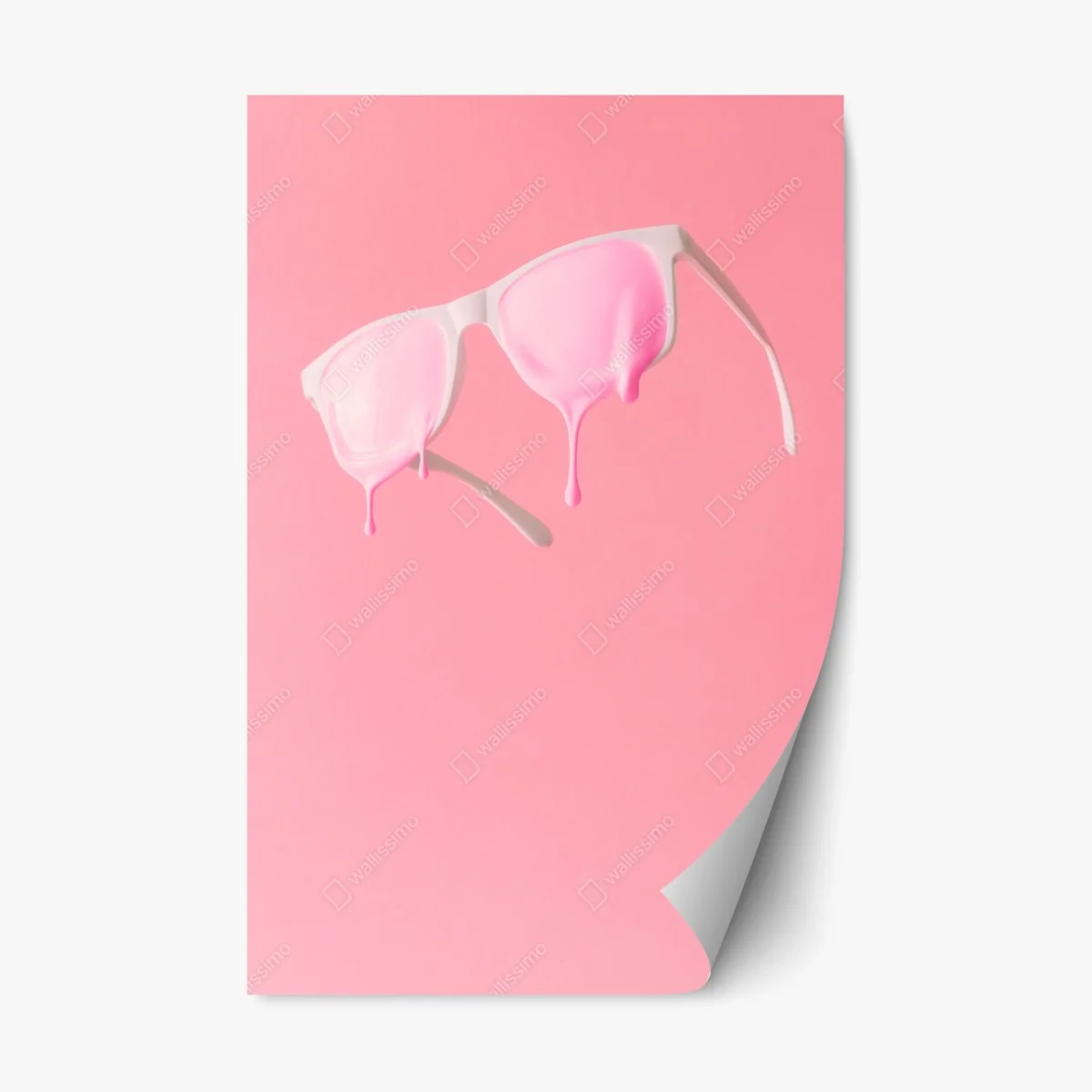Adesivo riposizionabile occhiali bianchi con vernice rosa colante • Wallissimo® Adesivo riposizionabile occhiali bianchi con vernice rosa colante • Wallissimo®