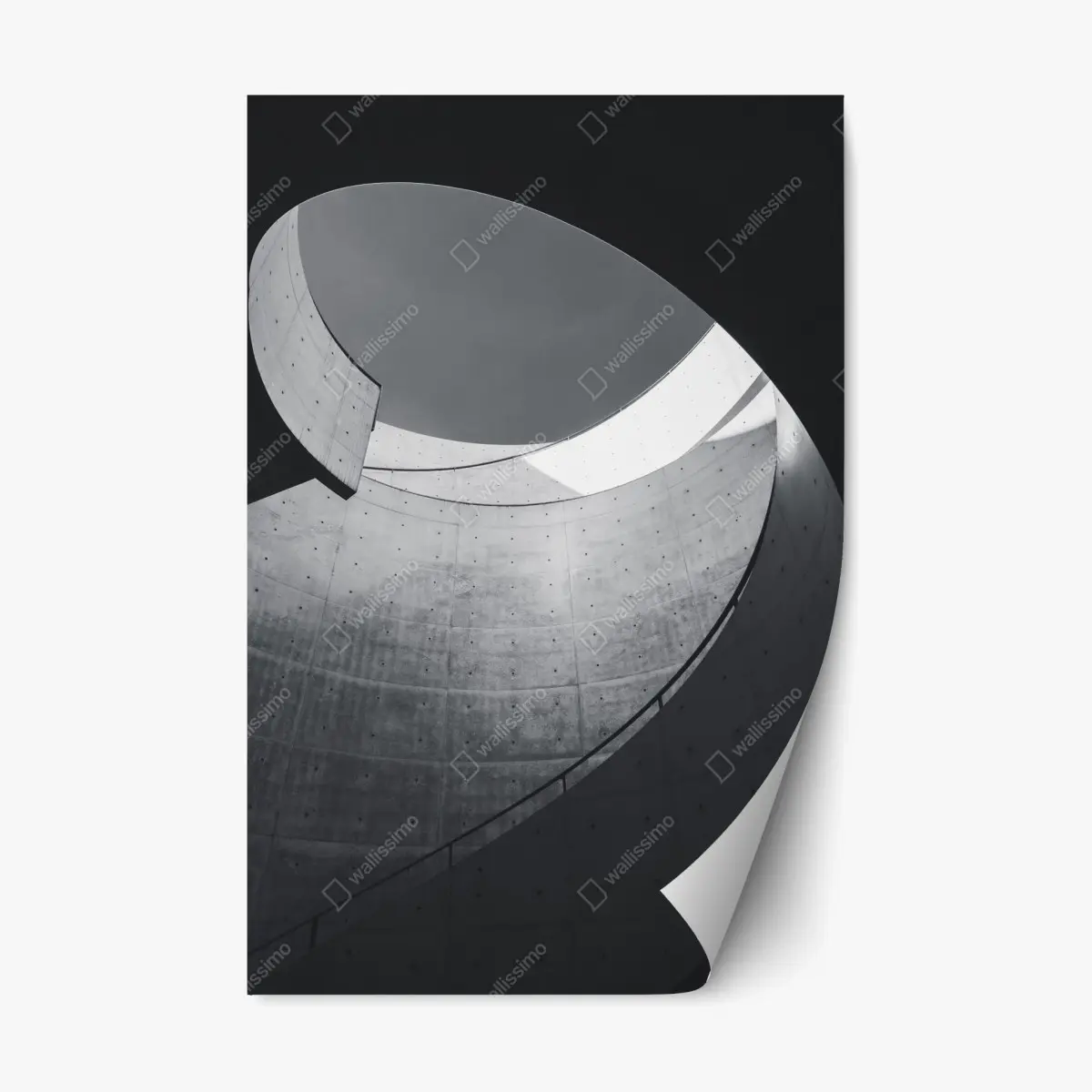 Adesivo riposizionabile curve di cemento: eleganza architettonica minimal • Wallissimo®