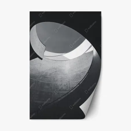Adesivo riposizionabile curve di cemento: eleganza architettonica minimal • Wallissimo®