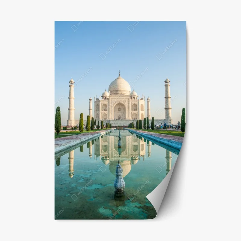 Adesivo riposizionabile riflessi del Taj Mahal all'alba