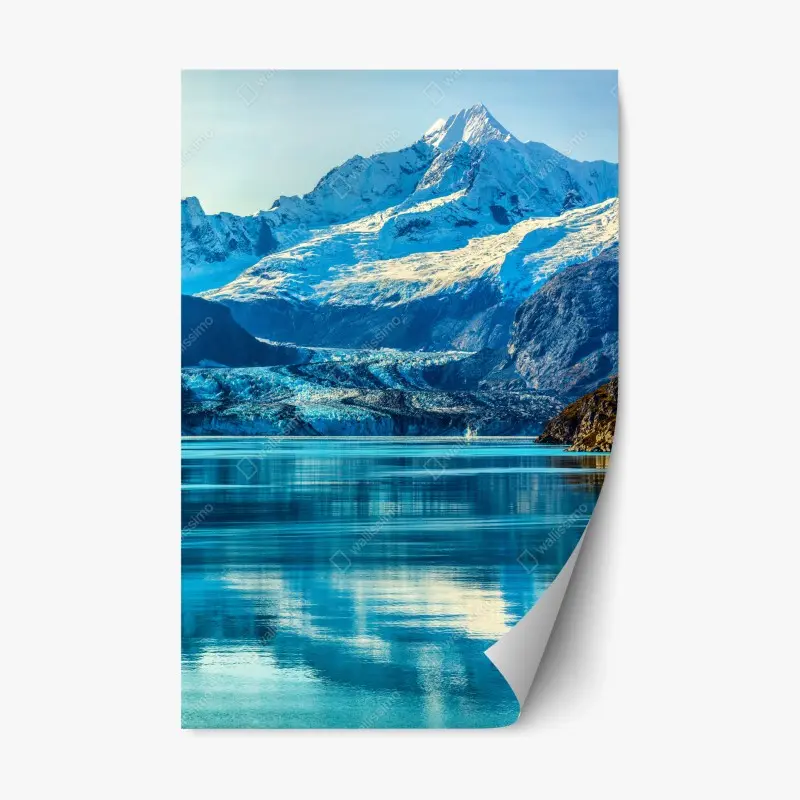 Adesivo riposizionabile riflessi glaciali: panorama montano sul lago