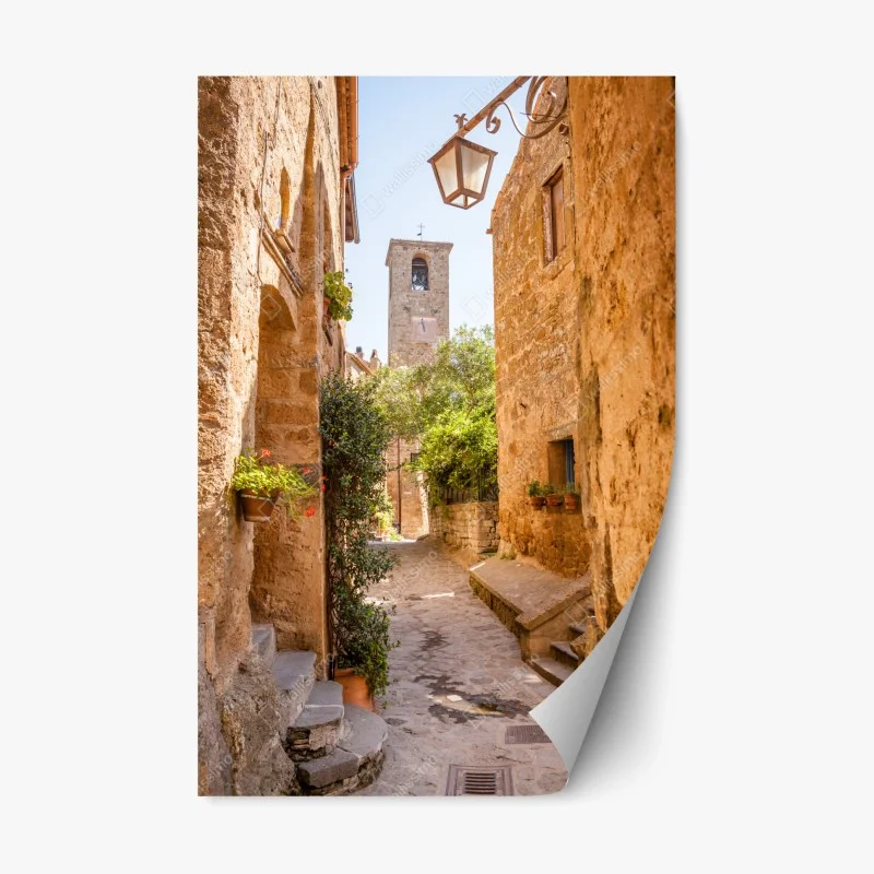 Adesivo riposizionabile vicolo medievale a Civita di Bagnoregio