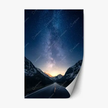Adesivo riposizionabile strada verso la Via Lattea • Wallissimo®