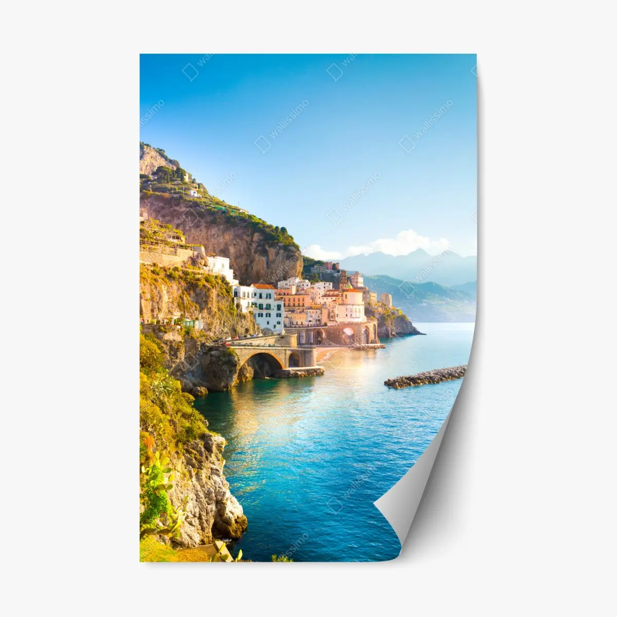Adesivo riposizionabile panorama della Costiera Amalfitana • Wallissimo®