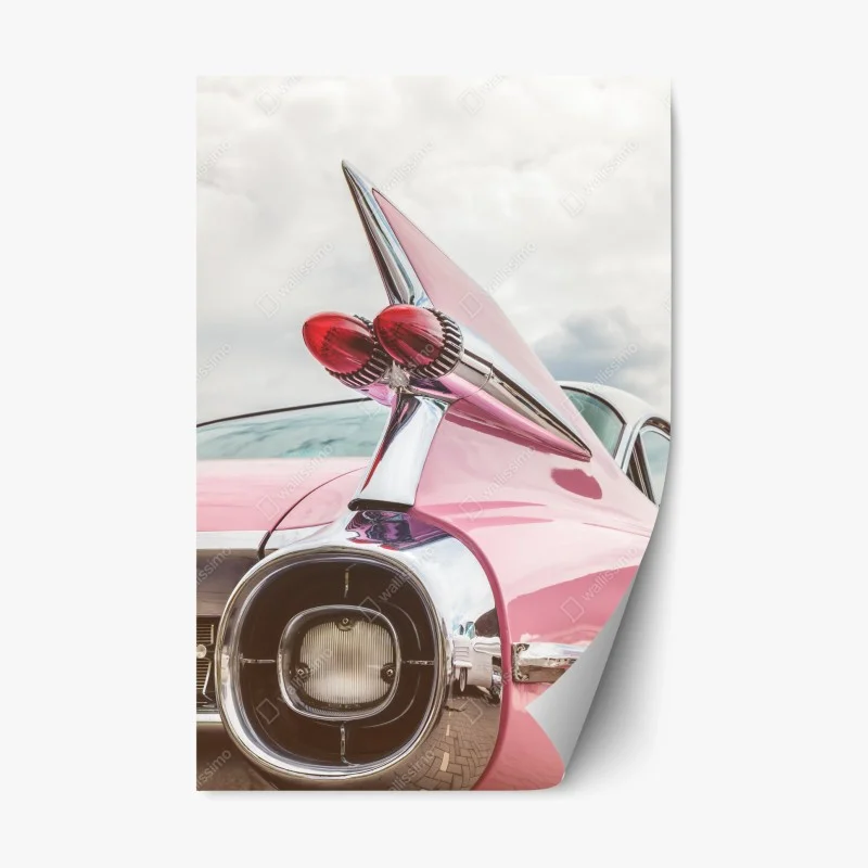 Adesivo riposizionabile eleganza retrò: coda a pinna di auto d'epoca