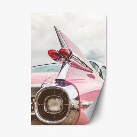Adesivo riposizionabile eleganza retrò: coda a pinna di auto d'epoca • Wallissimo®