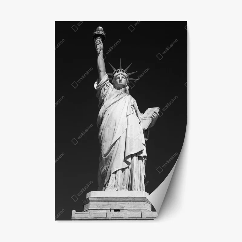 Adesivo riposizionabile stile urbano: Statua della Libertà in bianco e nero