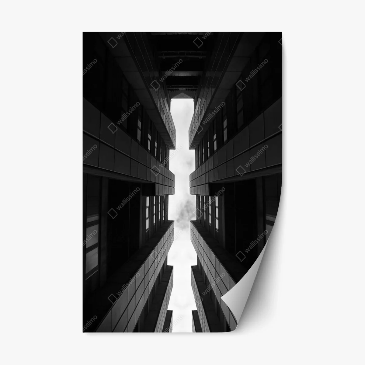 Adesivo riposizionabile prospettiva urbana simmetrica • Wallissimo® Adesivo riposizionabile prospettiva urbana simmetrica • Wallissimo®