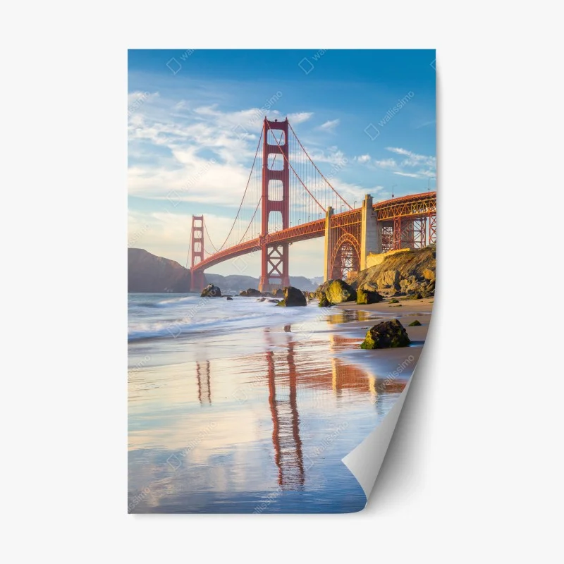 Adesivo riposizionabile tramonto sul Golden Gate di San Francisco