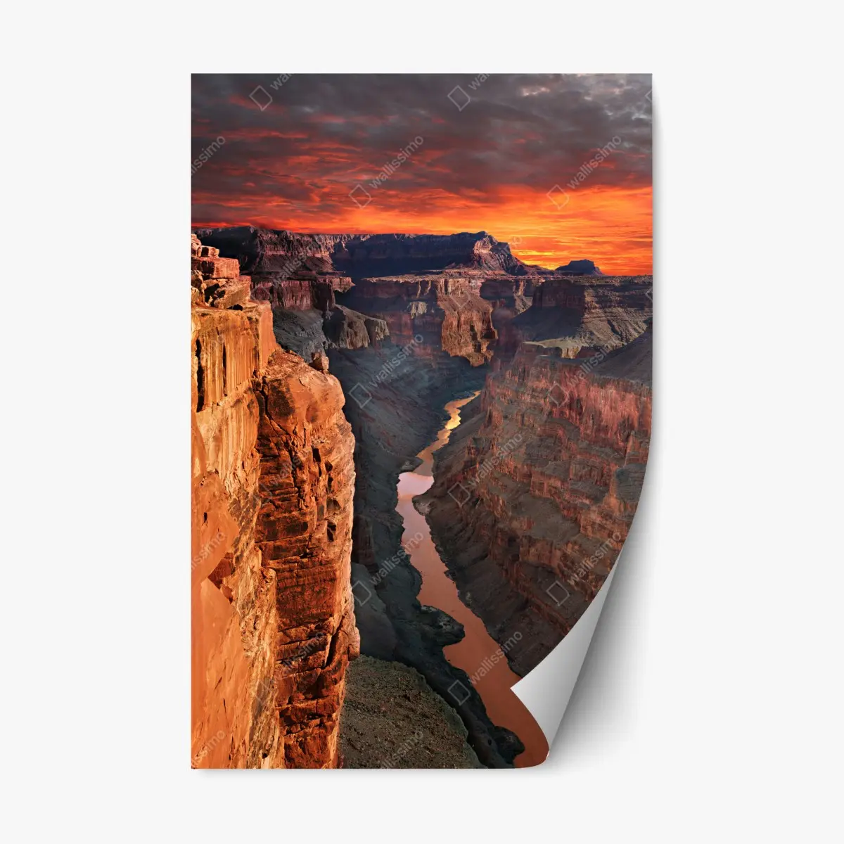 Adesivo riposizionabile panorama mozzafiato del Grand Canyon al tramonto • Wallissimo®