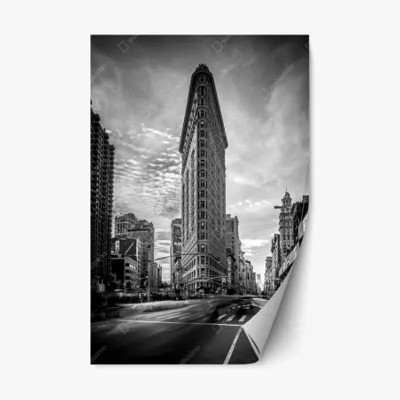Adesivo riposizionabile prospettiva verticale del Flatiron a New York • Wallissimo®
