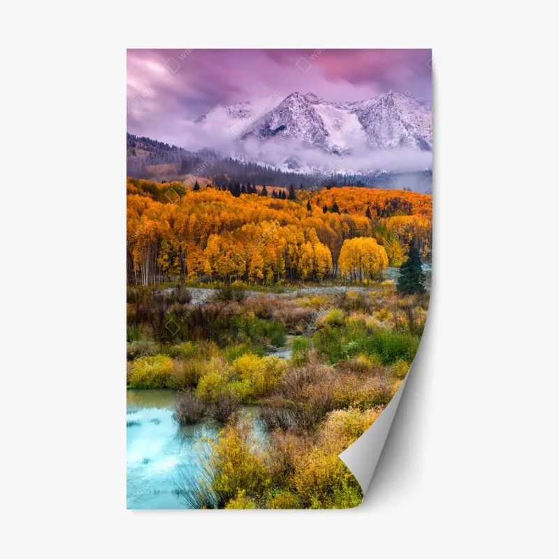 Adesivo riposizionabile alba rosa su East Beckwith, Kebler Pass, Colorado
