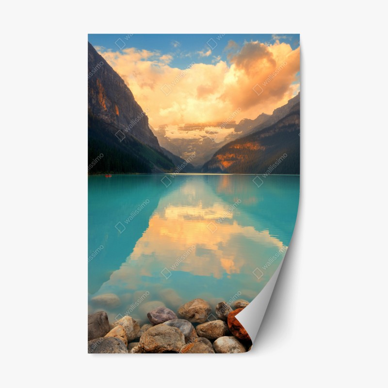Adesivo riposizionabile alba dorata a Lake Louise
