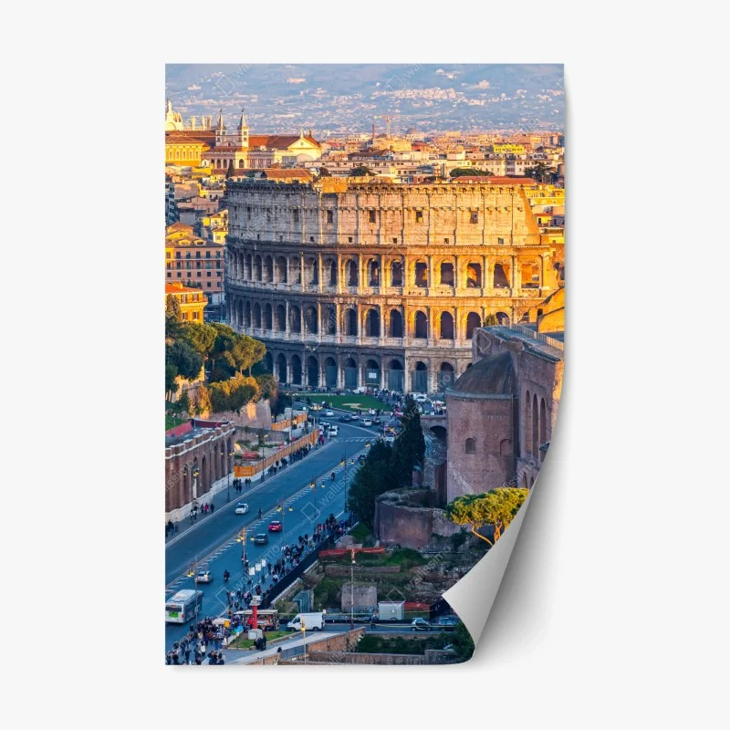 Adesivo riposizionabile tramonto sul Colosseo a Roma