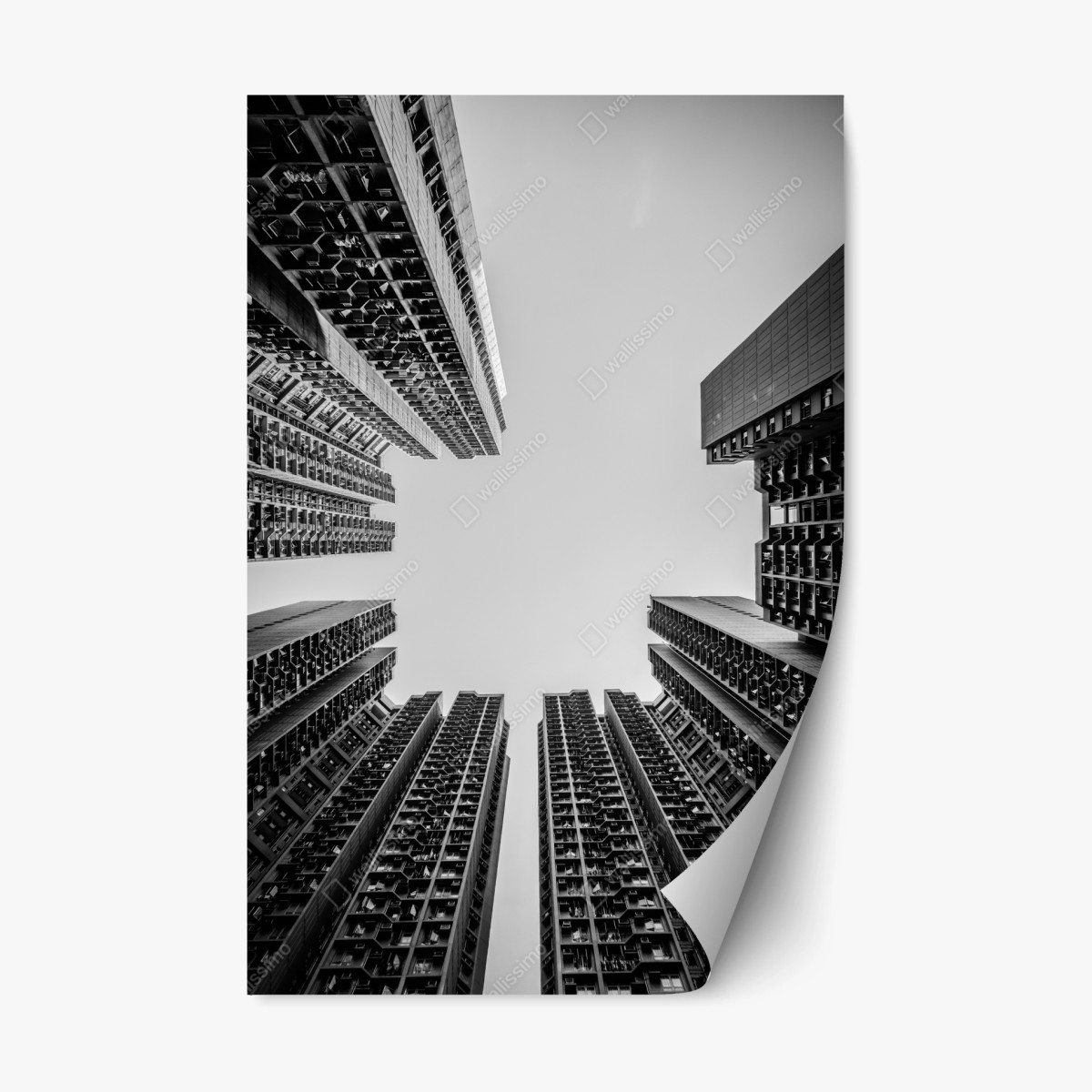 Adesivo riposizionabile geometrie verticali della città • Wallissimo®