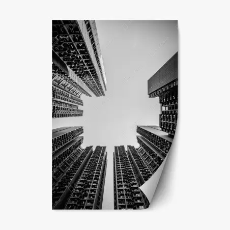 Adesivo riposizionabile geometrie verticali della città • Wallissimo®