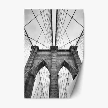 Adesivo riposizionabile architettura sospesa: ponte iconico di Brooklyn • Wallissimo®