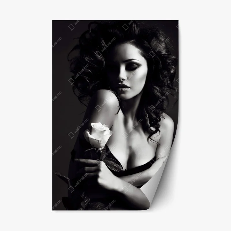 Adesivo riposizionabile eleganza senza tempo in bianco e nero