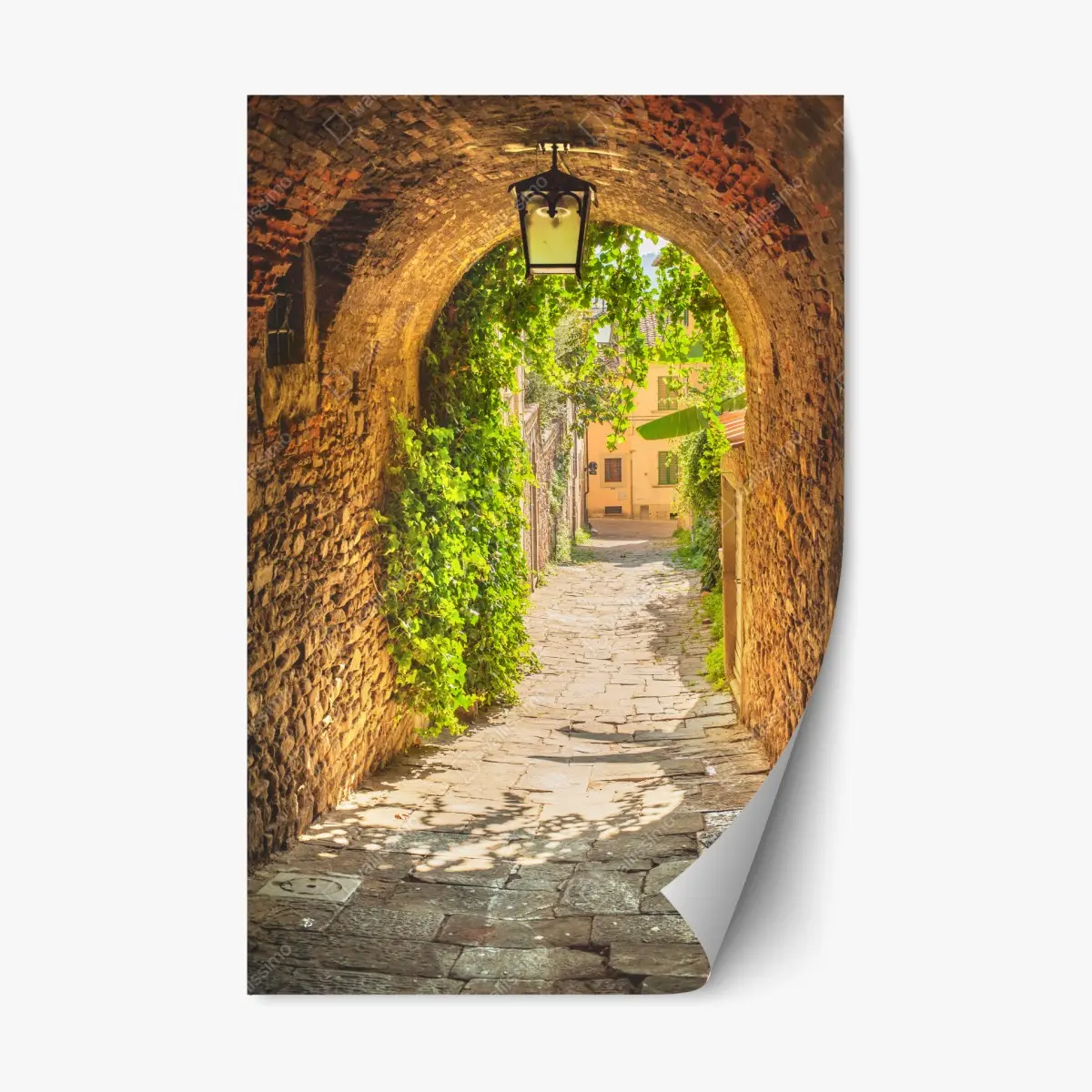 Adesivo riposizionabile vicolo medievale soleggiato in Toscana • Wallissimo® Adesivo riposizionabile vicolo medievale soleggiato in Toscana • Wallissimo®