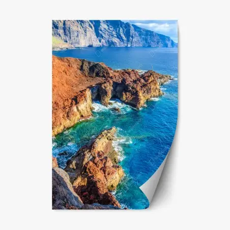 Adesivo riposizionabile scogliera vulcanica a Punto Teno, Tenerife • Wallissimo®