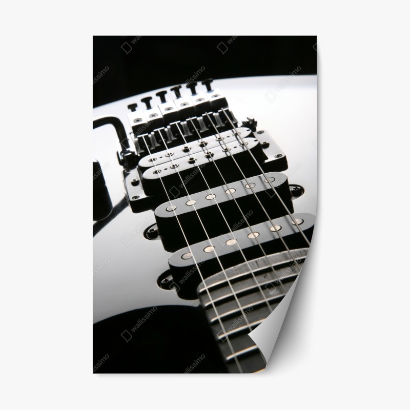 Adesivo riposizionabile primo piano di una chitarra elettrica lucida