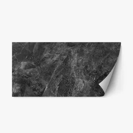 Adesivo riposizionabile marmo nero venato elegante • Wallissimo®