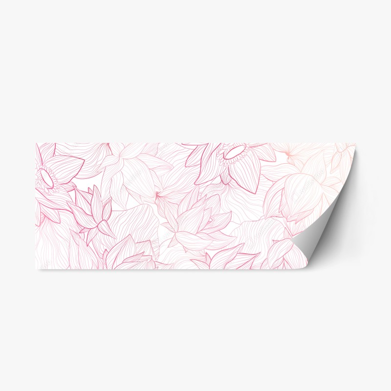 Adesivo riposizionabile motivo floreale rosa a linee sottili