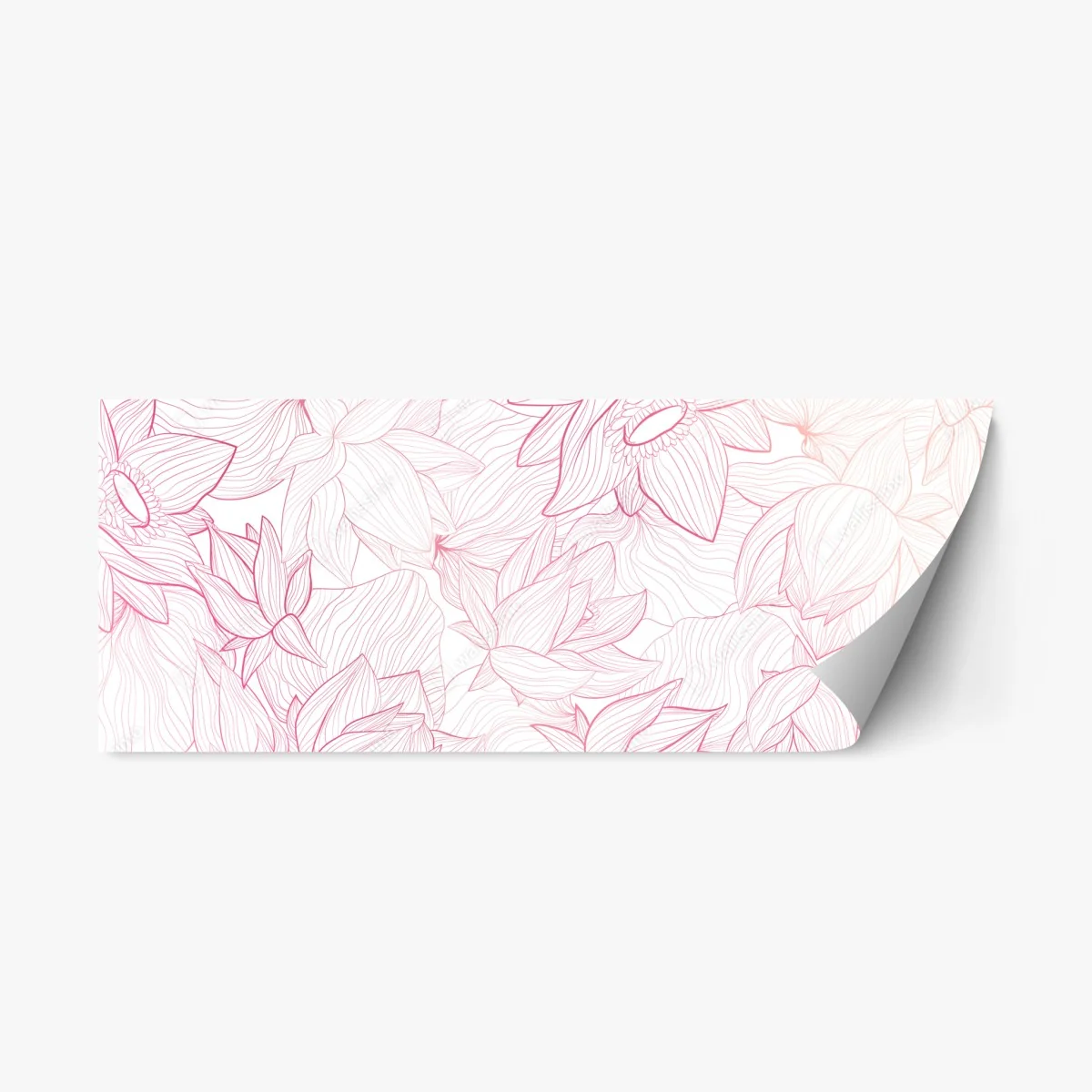 Adesivo riposizionabile motivo floreale rosa a linee sottili • Wallissimo® Adesivo riposizionabile motivo floreale rosa a linee sottili • Wallissimo®