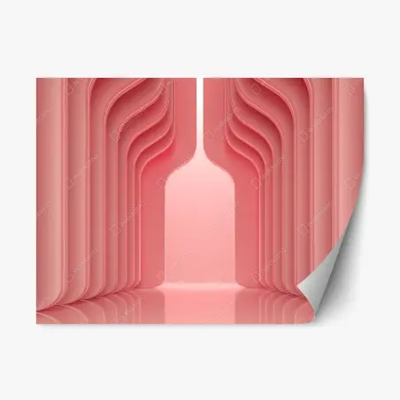 Adesivo riposizionabile interno rosa corallo con archi ondulati • Wallissimo®