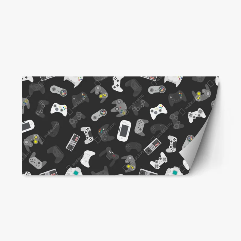 Adesivo riposizionabile pattern di controller da gioco retrò
