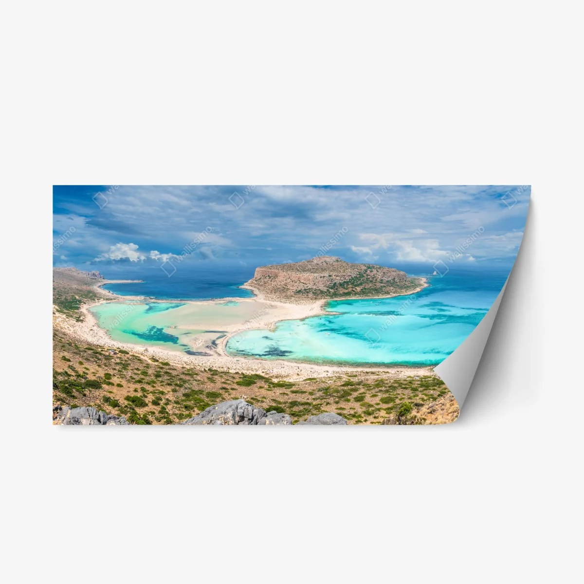 Adesivo riposizionabile panorama incantevole della laguna di Balos e dell'isola di Gramvousa, Creta • Wallissimo® Adesivo riposizionabile panorama incantevole della laguna di Balos e dell'isola di Gramvousa, Creta • Wallissimo®