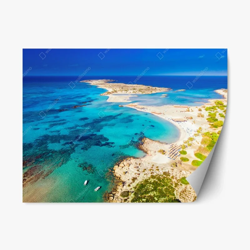 Adesivo riposizionabile oasi turchese Elafonissi, Creta