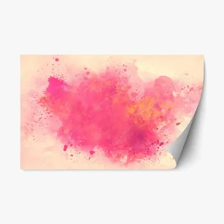 Adesivo riposizionabile esplosione di rosa e arancio • Wallissimo®