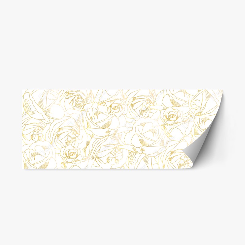 Adesivo riposizionabile bouquet di rose dorate