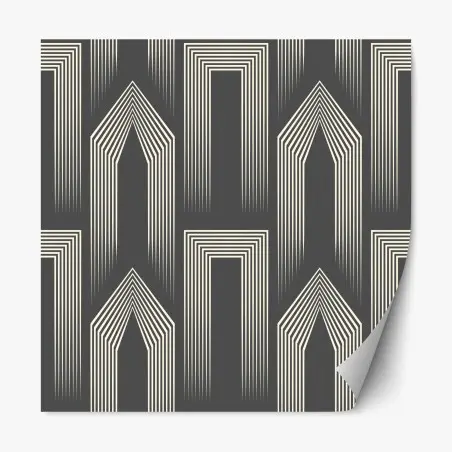 Adesivo riposizionabile motivo geometrico celtico in bianco e grigio • Wallissimo®
