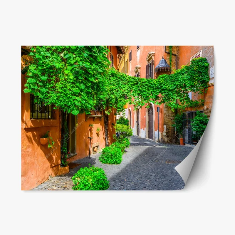 Adesivo riposizionabile angolo fiorito a Trastevere • Wallissimo® Adesivo riposizionabile angolo fiorito a Trastevere • Wallissimo®