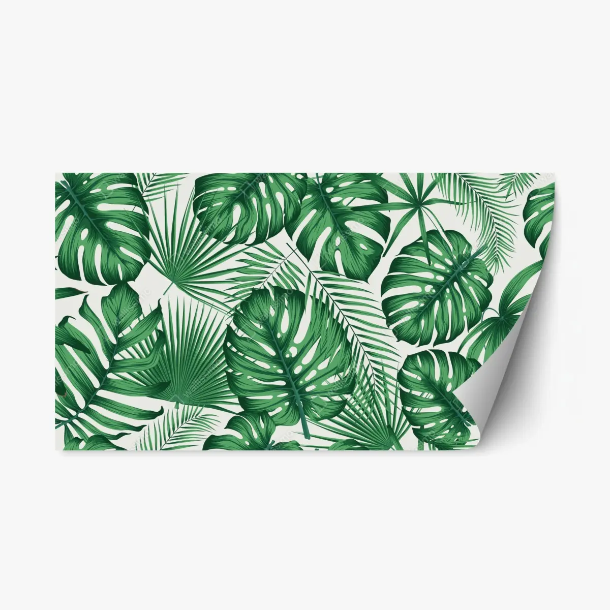 Adesivo riposizionabile motivo tropicale di foglie verdi • Wallissimo®