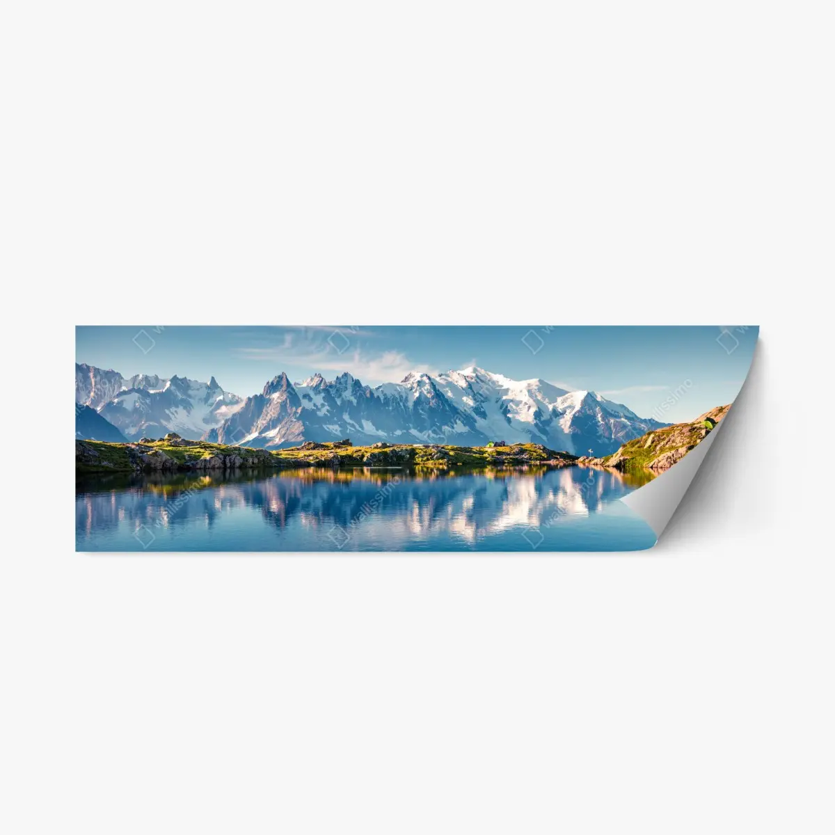 Adesivo riposizionabile riflessi sul Lac Blanc con Monte Bianco • Wallissimo®
