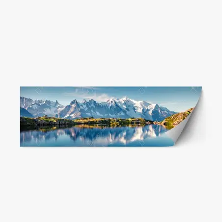 Adesivo riposizionabile riflessi sul Lac Blanc con Monte Bianco • Wallissimo®