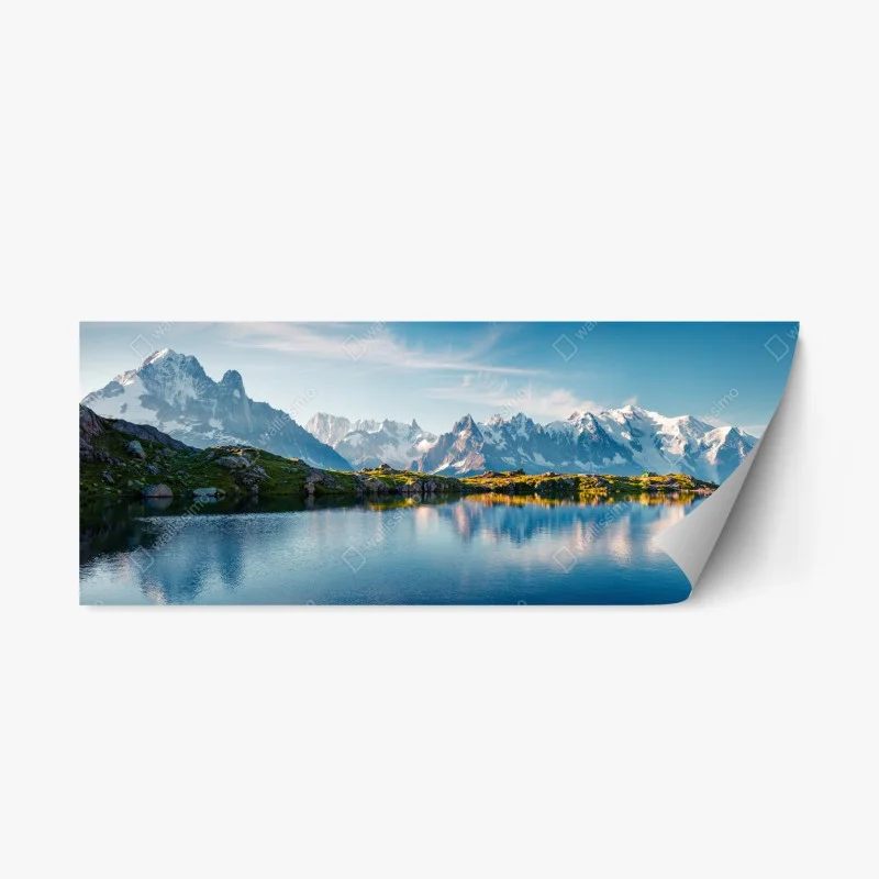 Adesivo riposizionabile panorama alpino: riflessi sul Lac Blanc e Monte Bianco