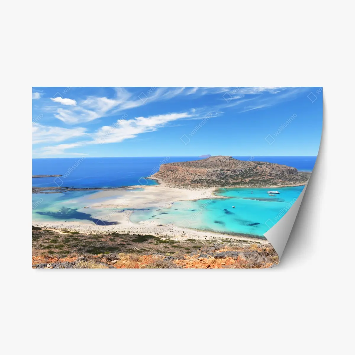 Adesivo riposizionabile panorama della laguna di Balos, Creta • Wallissimo®
