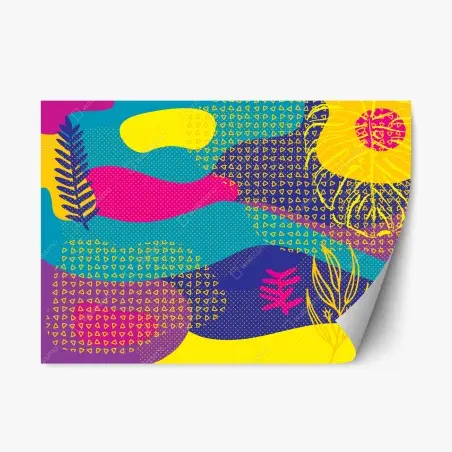 Adesivo riposizionabile vibrazioni tropicali astratte • Wallissimo®