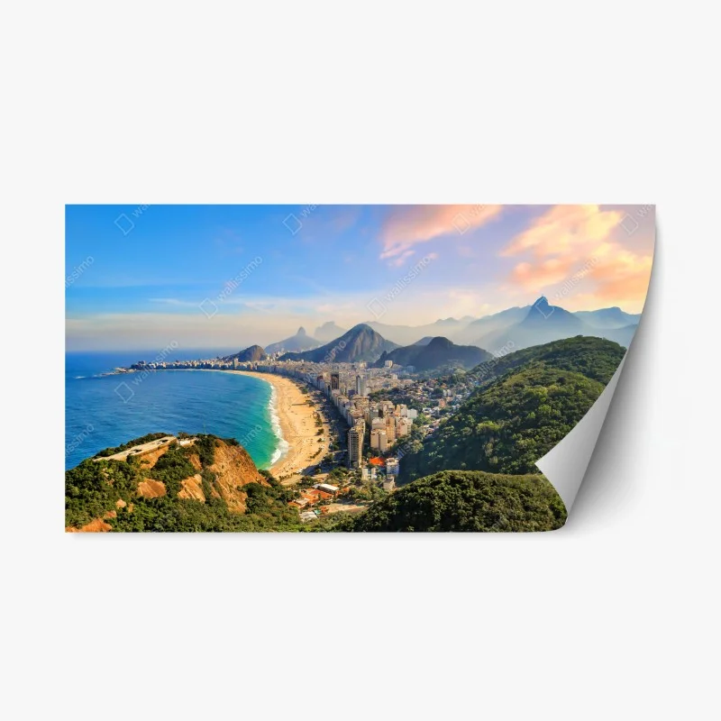 Adesivo riposizionabile vista aerea di Copacabana, Rio de Janeiro