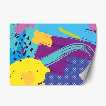 Adesivo riposizionabile esplosione di colori pop astratta • Wallissimo®