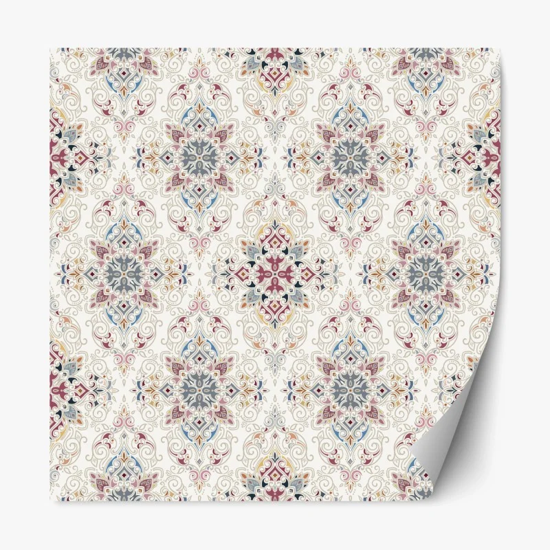 Adesivo riposizionabile motivo damascato elegante in tonalità pastello