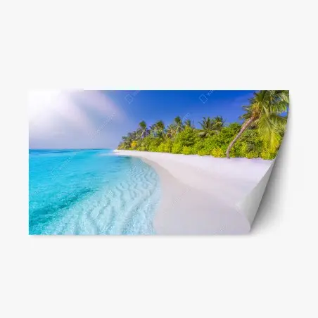 Adesivo riposizionabile spiaggia tropicale paradisiaca • Wallissimo®