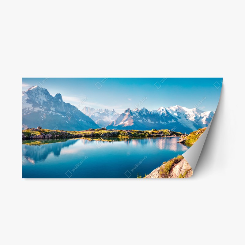 Adesivo riposizionabile riflessi alpini: Lac Blanc e Mont Blanc