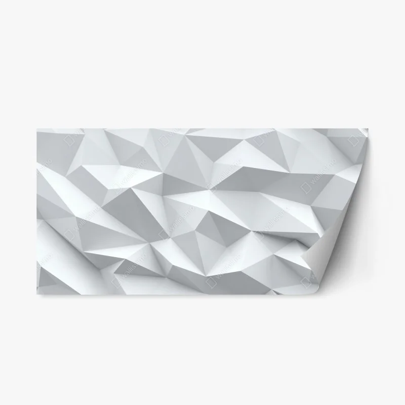 Adesivo riposizionabile motivo geometrico low poly in bianco e grigio