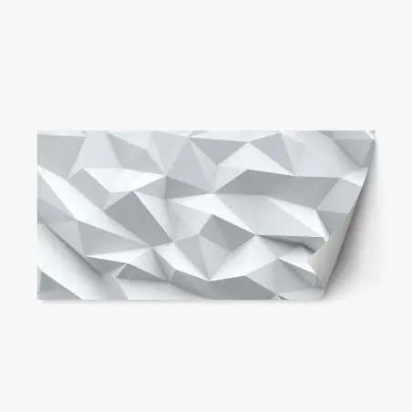 Adesivo riposizionabile motivo geometrico low poly in bianco e grigio • Wallissimo®