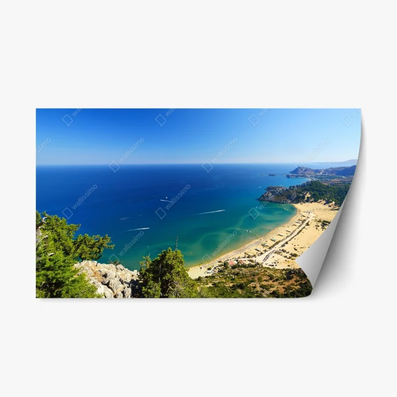 Adesivo riposizionabile orizzonte turchese vista panoramica sulla costa